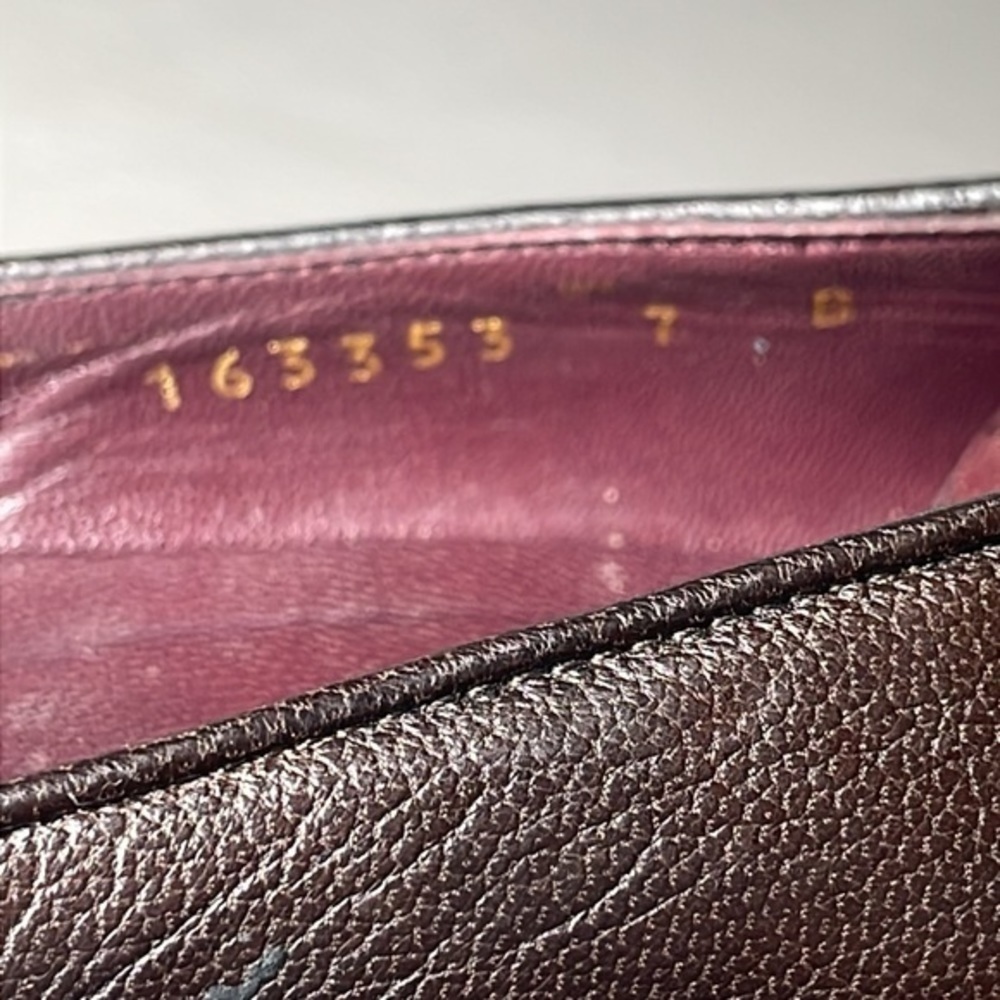 Authentic Gucci Chocolate Brown Classic Pointy Toe Casual Kitten Heel Pump Shoes - Picture 11 of 16
